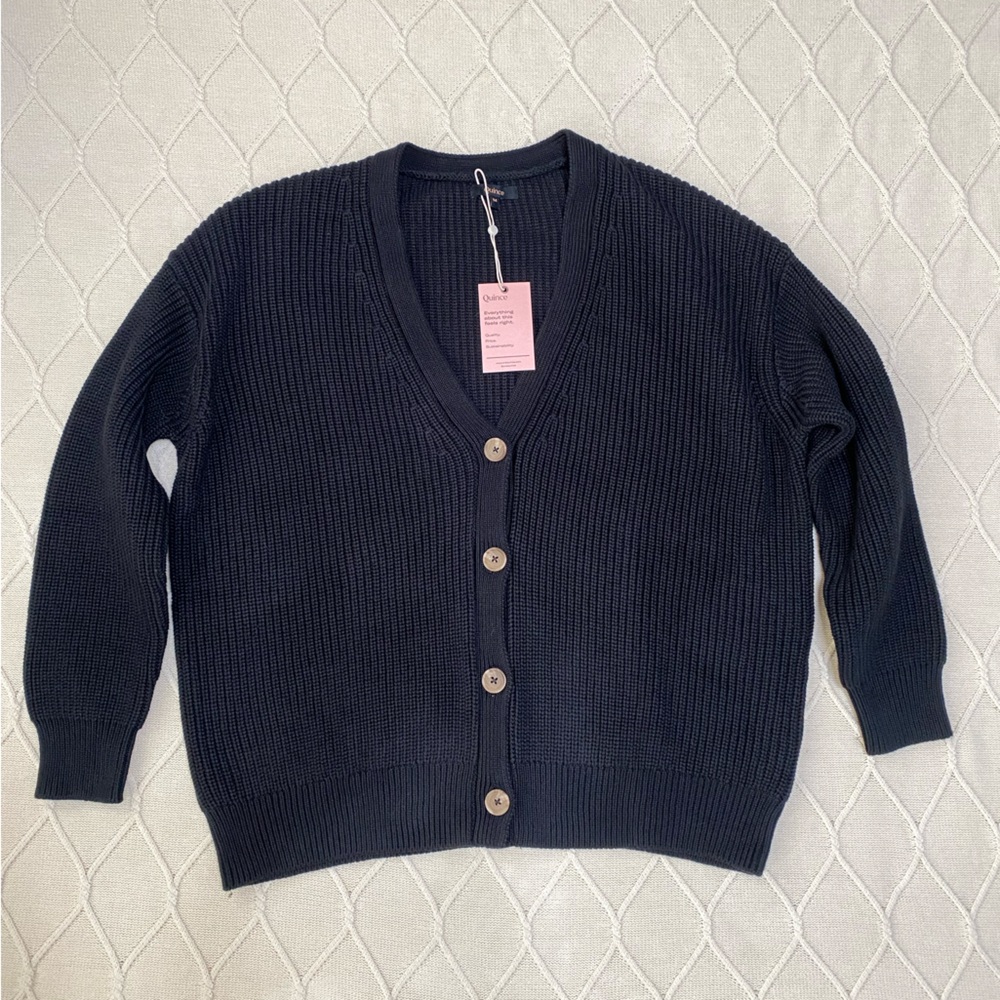 Quince Black Women's Cardigan Sweater - Picture 2 of 12